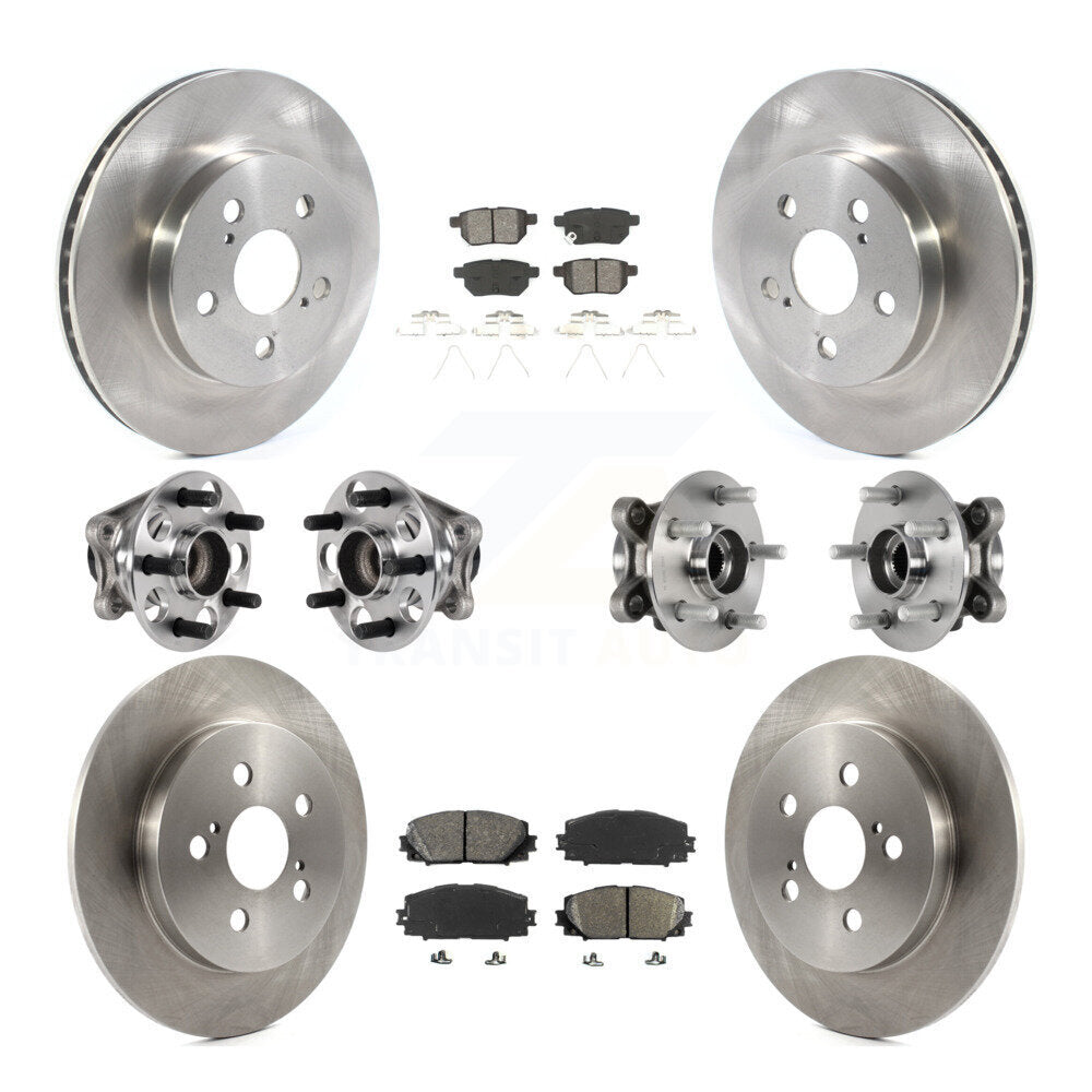 Front Rear Hub Bearings Disc Brake Rotors And Pads Kit (10Pc) For Toyota Prius Prime KBB-123923
