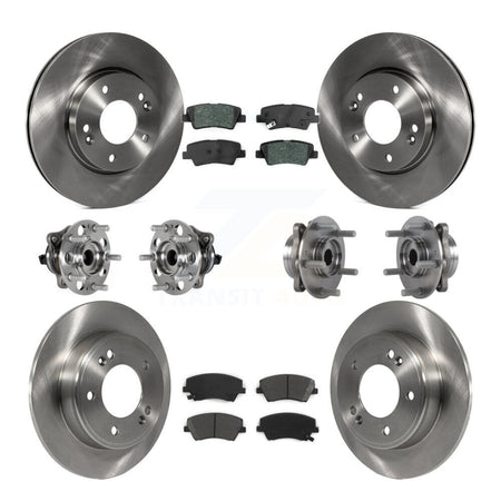Front Rear Hub Bearing Disc Brake Rotor Pad Kit (10Pc) For 2017-2020 Hyundai Elantra 2.0L KBB-123928