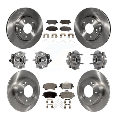 Front Rear Hub Bearing Disc Brake Rotor Pad Kit (10Pc) For 2017-2020 Hyundai Elantra 2.0L KBB-123952