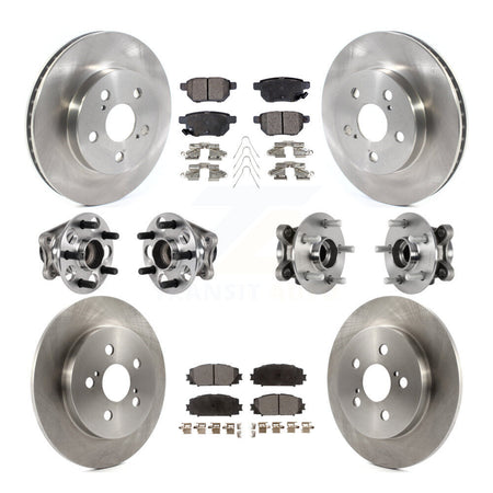 Front Rear Hub Bearings Disc Brake Rotors And Pads Kit (10Pc) For Toyota Prius Prime KBB-123960