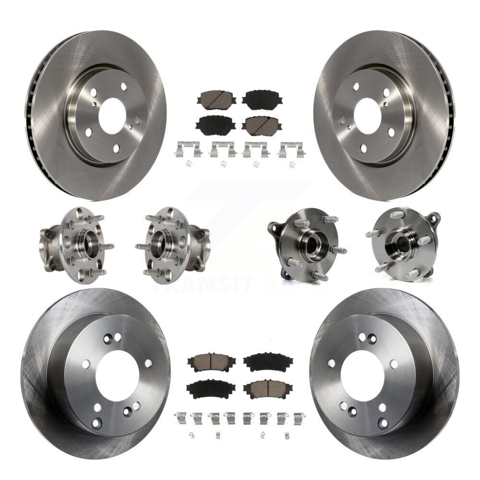 Front Rear Hub Bearings Assembly Disc Brake Rotors And Ceramic Pads Kit (10Pc) For Lexus IS250 KBB-123985