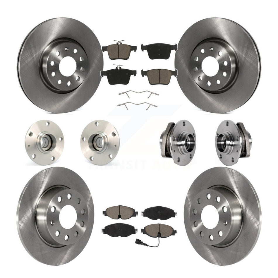Front Rear Hub Bearing Disc Brake Rotors And Pads Kit (10Pc) For Audi A3 Sportback e-tron KBB-123987