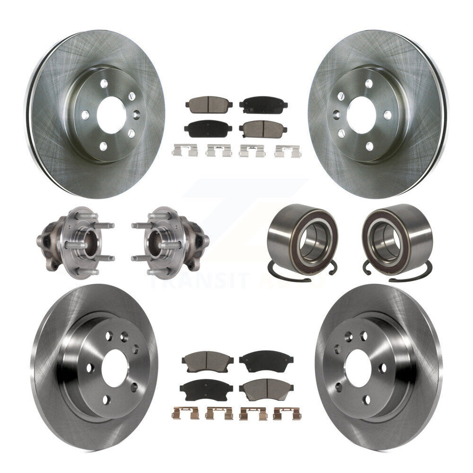 Front Rear Hub Bearing Disc Brake Rotor And Pads Kit (10Pc) For 2016-2017 Chevrolet Sonic KBB-124033
