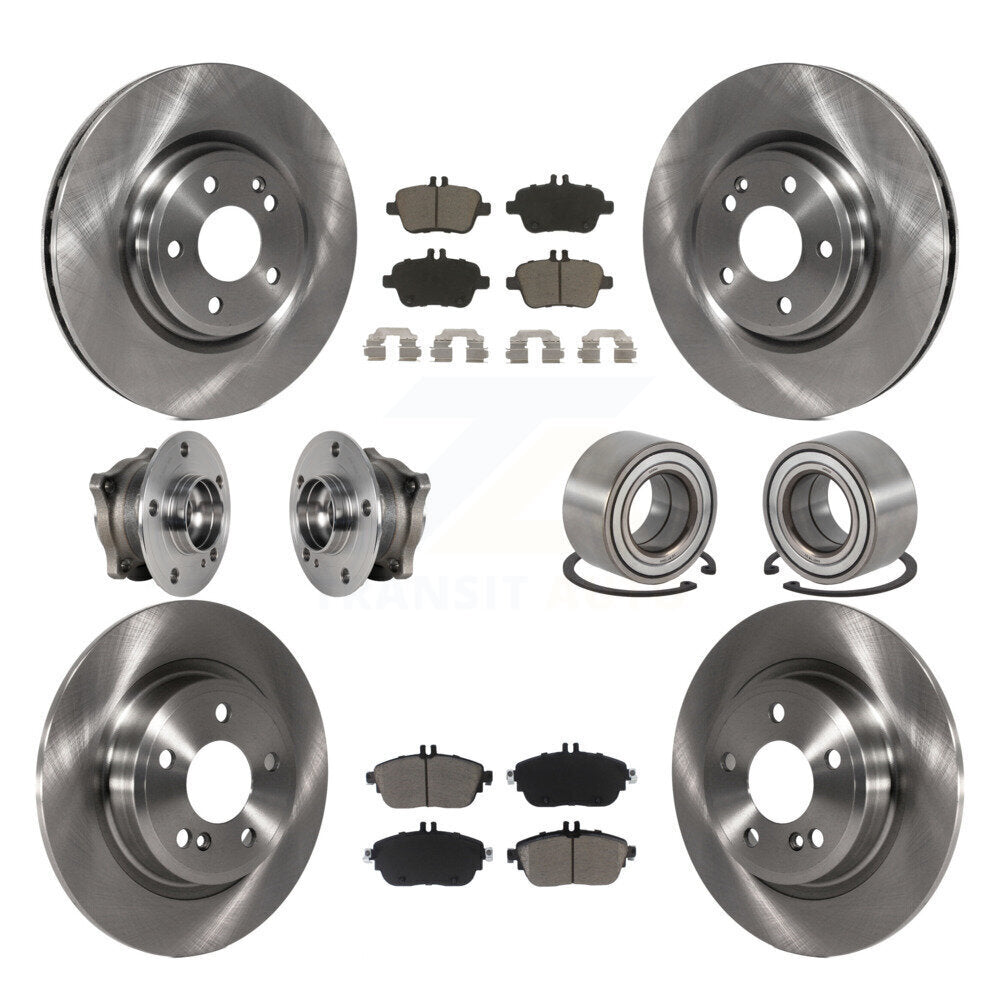 Front Rear Hub Bearing Brake Rotor And Pad Kit (10Pc) For Mercedes-Benz GLA250 CLA250 AWD KBB-124079
