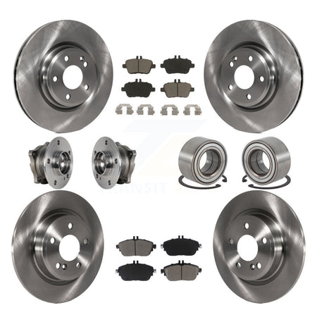 Front Rear Hub Bearing Brake Rotor And Pad Kit (10Pc) For Mercedes-Benz GLA250 CLA250 AWD KBB-124079