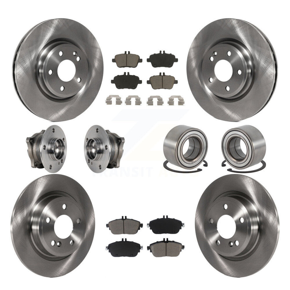 Front Rear Hub Bearing Brake Rotor And Pad Kit (10Pc) For Mercedes-Benz GLA250 CLA250 AWD KBB-124079