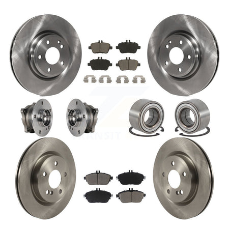 Front Rear Hub Bearing Brake Rotor And Pad Kit (10Pc) For Mercedes-Benz GLA250 CLA250 AWD KBB-124080
