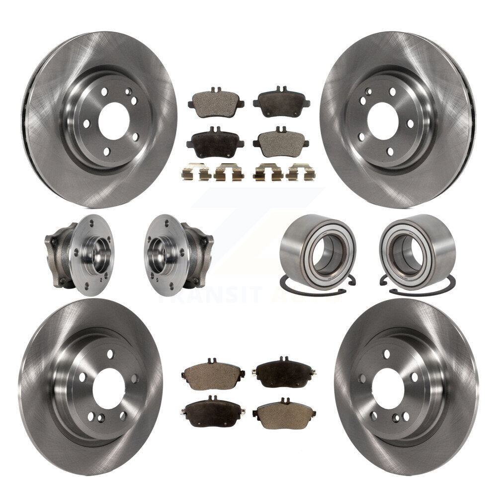 Front Rear Hub Bearing Brake Rotor And Pad Kit (10Pc) For Mercedes-Benz GLA250 CLA250 AWD KBB-124109