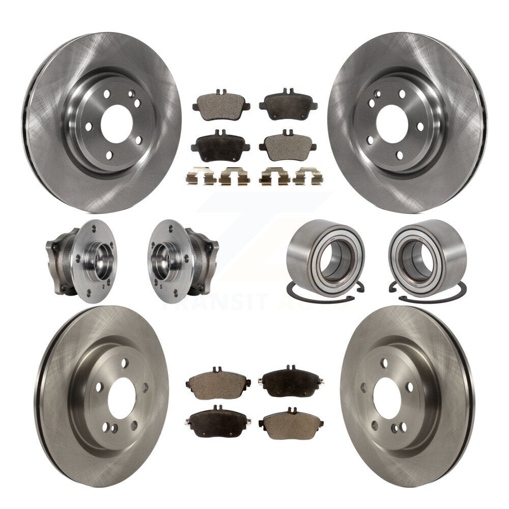 Front Rear Hub Bearing Brake Rotor And Pad Kit (10Pc) For Mercedes-Benz GLA250 CLA250 AWD KBB-124110
