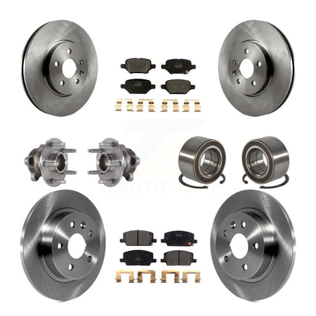 Front Rear Hub Bearing Brake Rotor And Pad Kit (10Pc) For Buick Encore Chevrolet Trax FWD KBB-124155