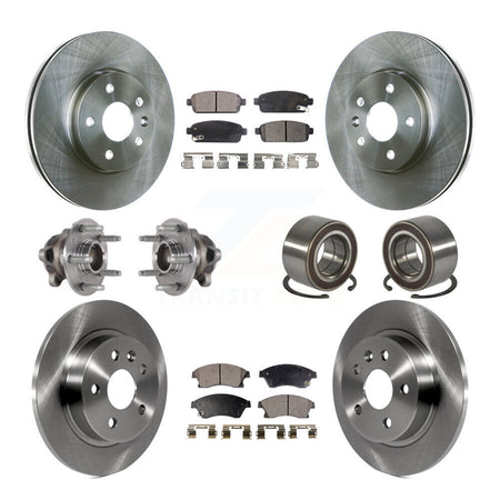 Front Rear Hub Bearing Disc Brake Rotor And Pads Kit (10Pc) For 2016-2017 Chevrolet Sonic KBB-124163