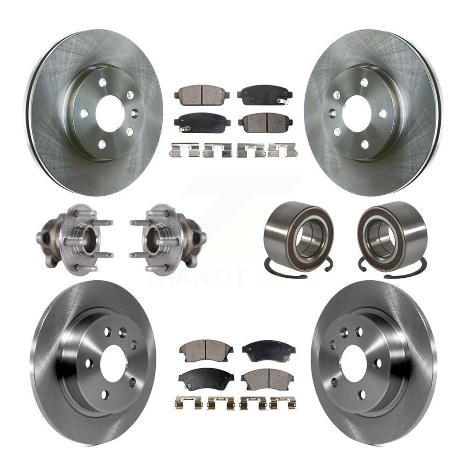 Front Rear Hub Bearing Disc Brake Rotor And Pads Kit (10Pc) For 2016-2017 Chevrolet Sonic KBB-124163
