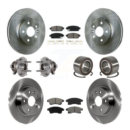 Front Rear Hub Bearing Disc Brake Rotor And Pads Kit (10Pc) For 2016-2017 Chevrolet Sonic KBB-124185