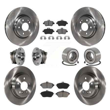 Front Rear Hub Bearing Brake Rotor And Pad Kit (10Pc) For Mercedes-Benz GLA250 CLA250 AWD KBB-124218