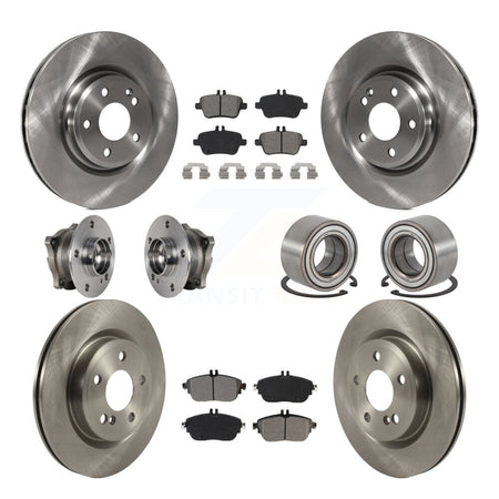 Front Rear Hub Bearing Brake Rotor And Pad Kit (10Pc) For Mercedes-Benz GLA250 CLA250 AWD KBB-124219