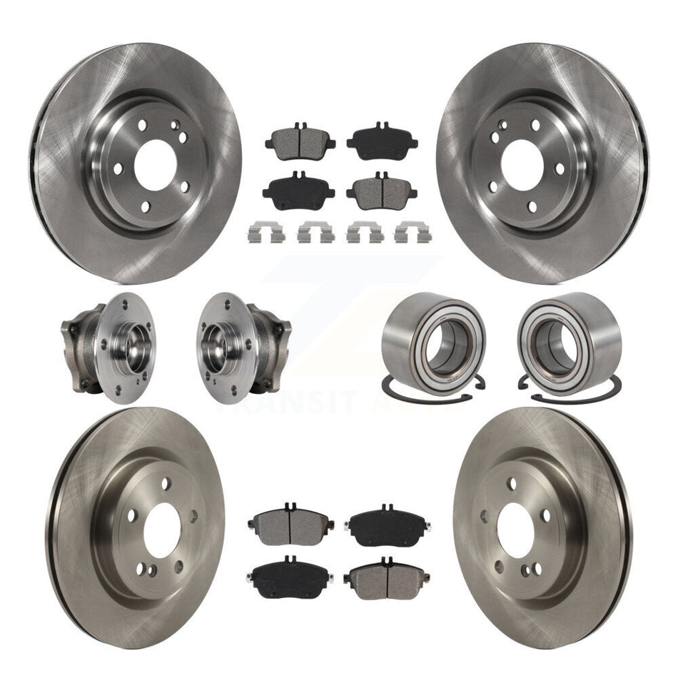 Front Rear Hub Bearing Brake Rotor And Pad Kit (10Pc) For Mercedes-Benz GLA250 CLA250 AWD KBB-124219