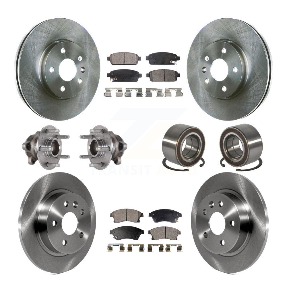 Front Rear Hub Bearing Disc Brake Rotor And Pads Kit (10Pc) For 2016-2017 Chevrolet Sonic KBB-124268
