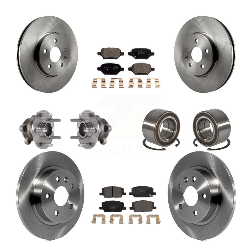 Front Rear Hub Bearing Brake Rotor And Pad Kit (10Pc) For Buick Encore Chevrolet Trax FWD KBB-124269