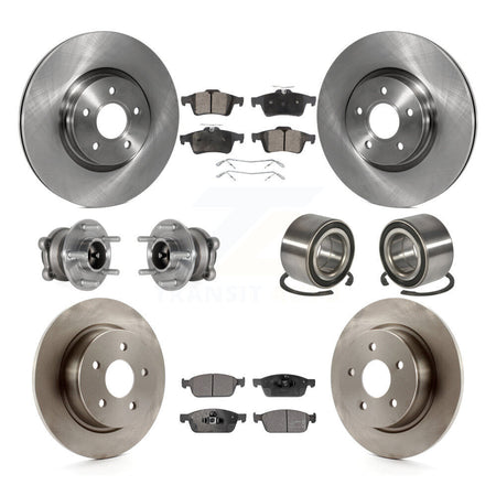 Front Rear Hub Bearing Brake Rotor Pad Kit (10Pc) For 2013-2016 Ford Escape FWD with 2.0L KBB-124304