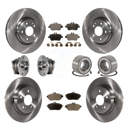 Front Rear Hub Bearing Brake Rotor And Pad Kit (10Pc) For Mercedes-Benz GLA250 CLA250 AWD KBB-124317