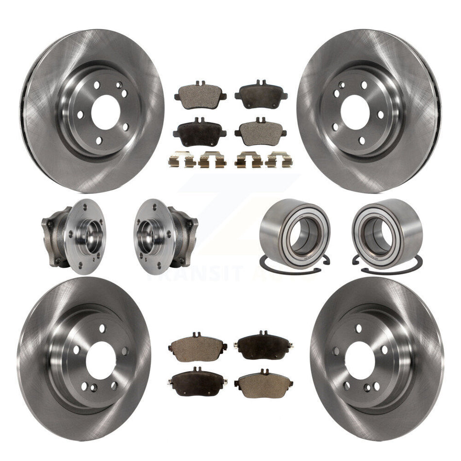 Front Rear Hub Bearing Brake Rotor And Pad Kit (10Pc) For Mercedes-Benz GLA250 CLA250 AWD KBB-124317