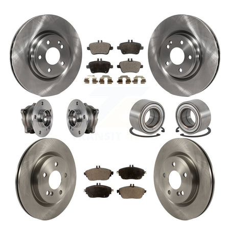 Front Rear Hub Bearing Brake Rotor And Pad Kit (10Pc) For Mercedes-Benz GLA250 CLA250 AWD KBB-124318