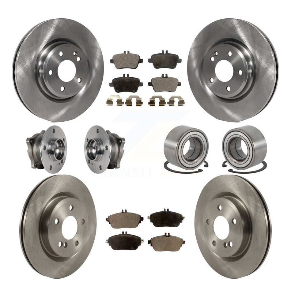 Front Rear Hub Bearing Brake Rotor And Pad Kit (10Pc) For Mercedes-Benz GLA250 CLA250 AWD KBB-124318