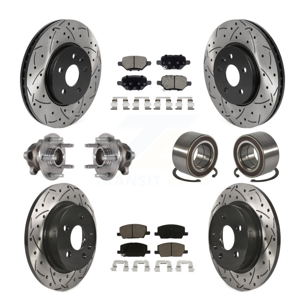 Front Rear Hub Bearing Coated Brake Rotor Pads Kit (10Pc) For Buick Encore Chevrolet Trax KBB-124350