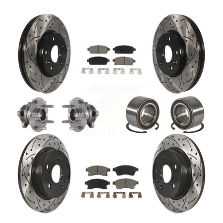 Front Rear Hub Bearing Coated Brake Rotor & Pads Kit (10Pc) For 2016-2017 Chevrolet Sonic KBB-124362