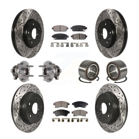 Front Rear Hub Bearing Coated Brake Rotor & Pads Kit (10Pc) For 2016-2017 Chevrolet Sonic KBB-124377