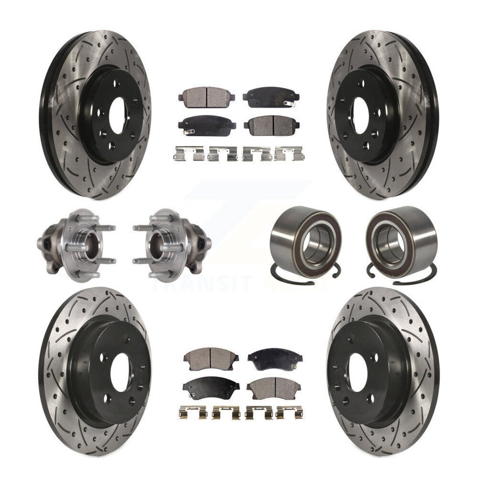 Front Rear Hub Bearing Coated Brake Rotor & Pads Kit (10Pc) For 2016-2017 Chevrolet Sonic KBB-124377