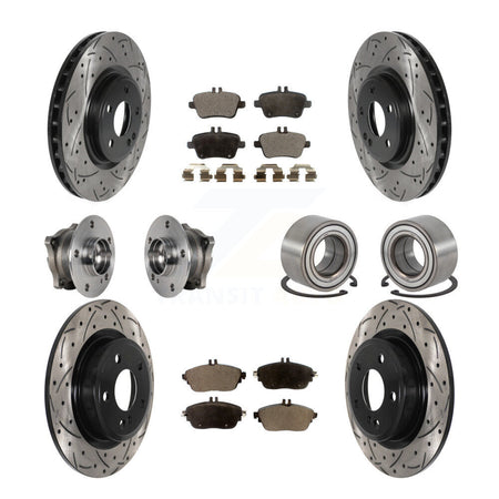 Front Rear Hub Bearing Coated Brake Rotor Pads Kit (10Pc) For Mercedes-Benz GLA250 CLA250 KBB-124394