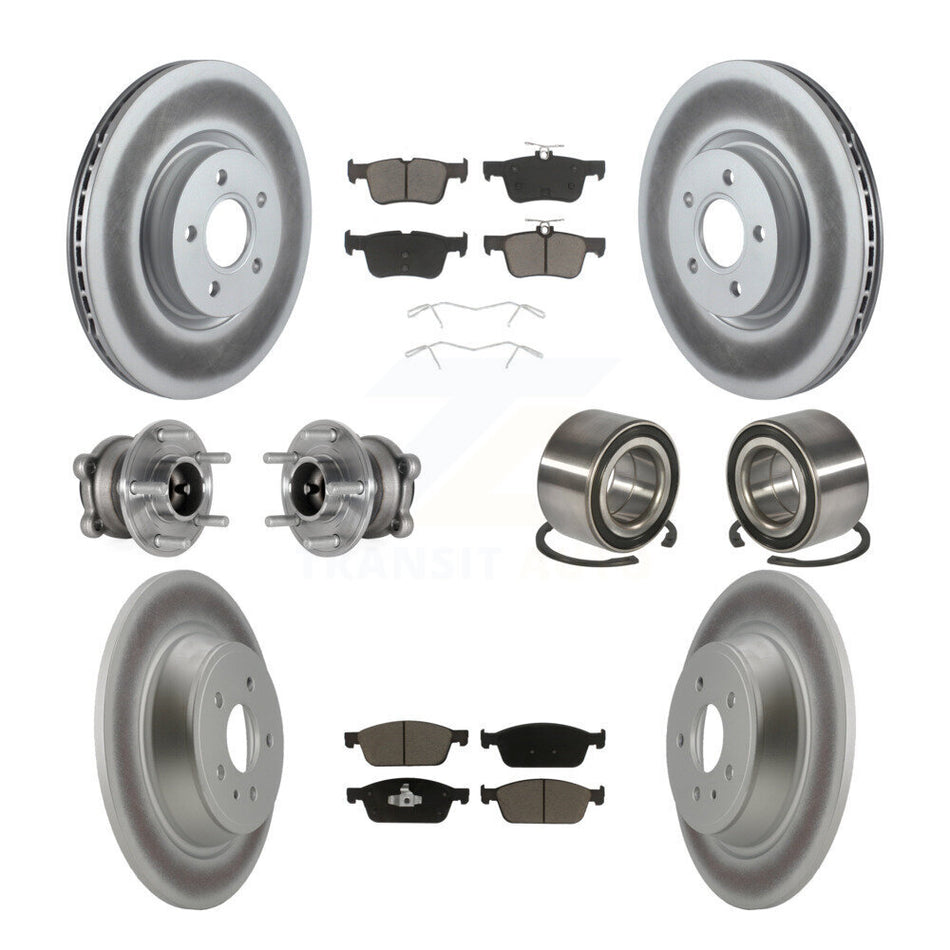 Front Rear Hub Bearing Coated Disc Brake Rotor Pad Kit (10Pc) For Ford Escape Lincoln MKC KBB-124520