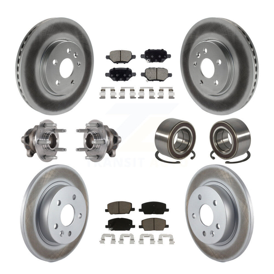 Front Rear Hub Bearing Coated Brake Rotor Pads Kit (10Pc) For Buick Encore Chevrolet Trax KBB-124550