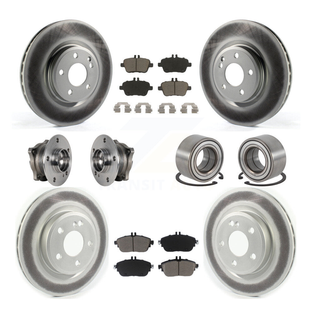 Front Rear Hub Bearing Coated Brake Rotor Pads Kit (10Pc) For Mercedes-Benz GLA250 CLA250 KBB-124577