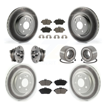 Front Rear Hub Bearing Coated Brake Rotor Pads Kit (10Pc) For Mercedes-Benz GLA250 CLA250 KBB-124577