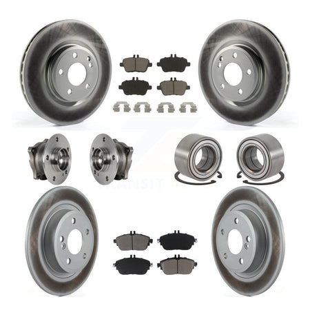 Front Rear Hub Bearing Coated Brake Rotor Pads Kit (10Pc) For Mercedes-Benz GLA250 CLA250 KBB-124579