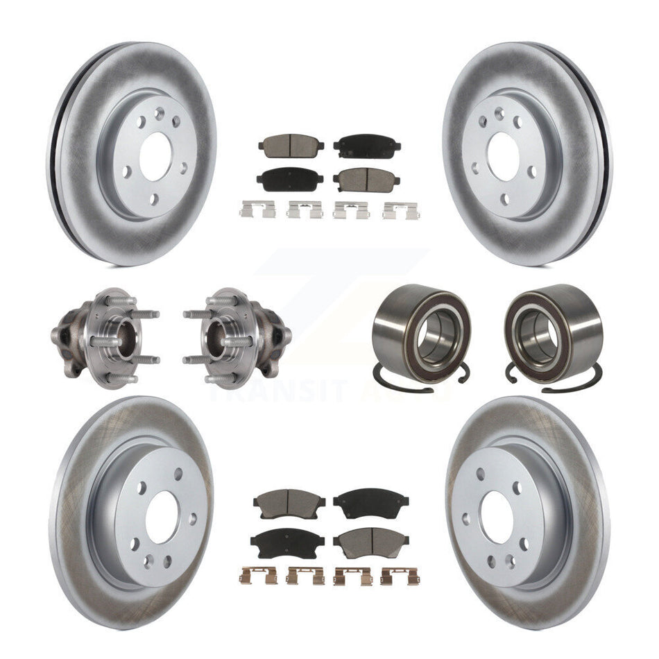 Front Rear Hub Bearing Coated Brake Rotor & Pads Kit (10Pc) For 2016-2017 Chevrolet Sonic KBB-124581