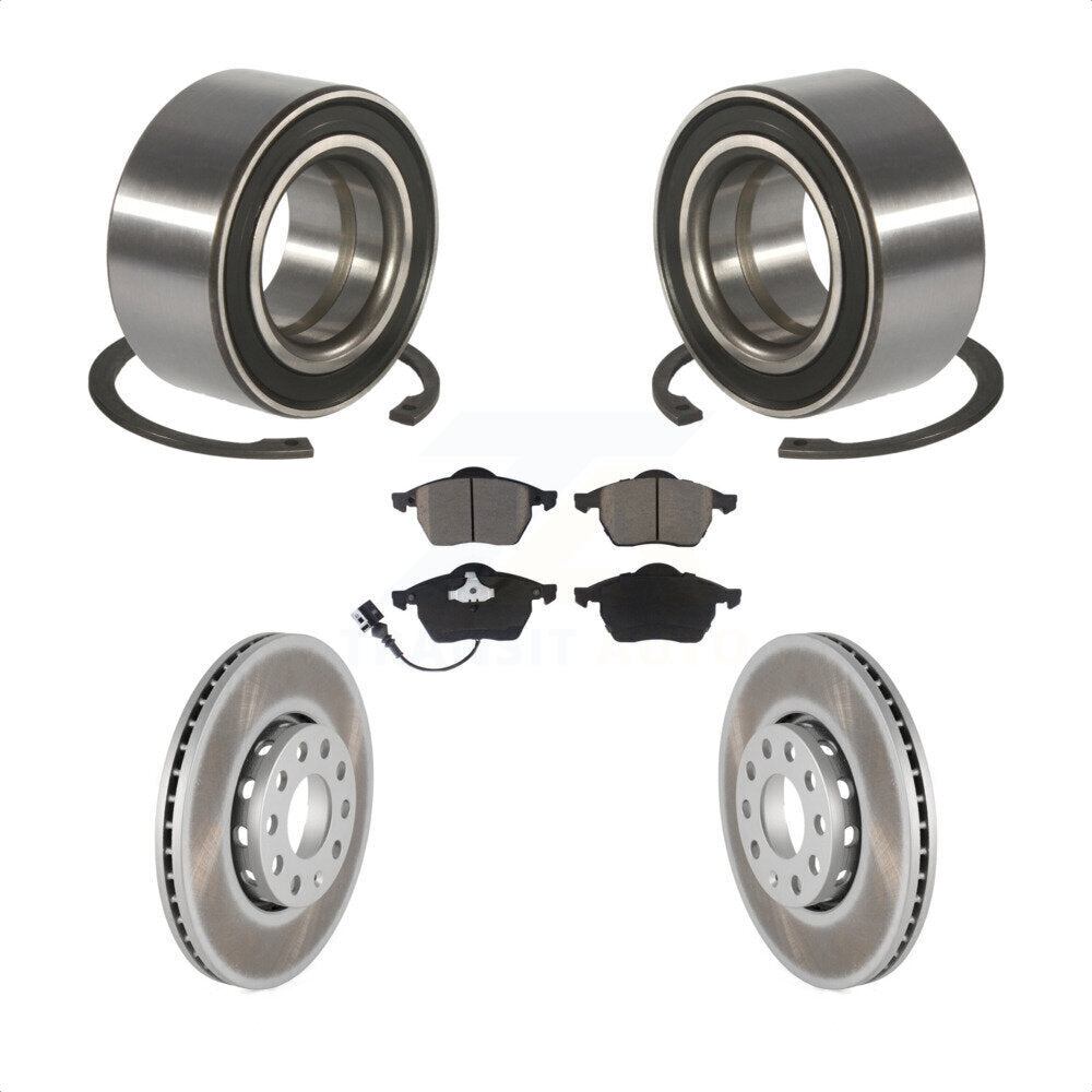 Front Wheel Bearing Coated Disc Brake Rotors And Ceramic Pads Kit For Audi A6 Quattro 100 KBB-124598