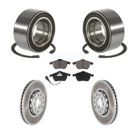 Front Wheel Bearing Coated Disc Brake Rotors And Ceramic Pads Kit For Audi A6 Quattro 100 KBB-124598