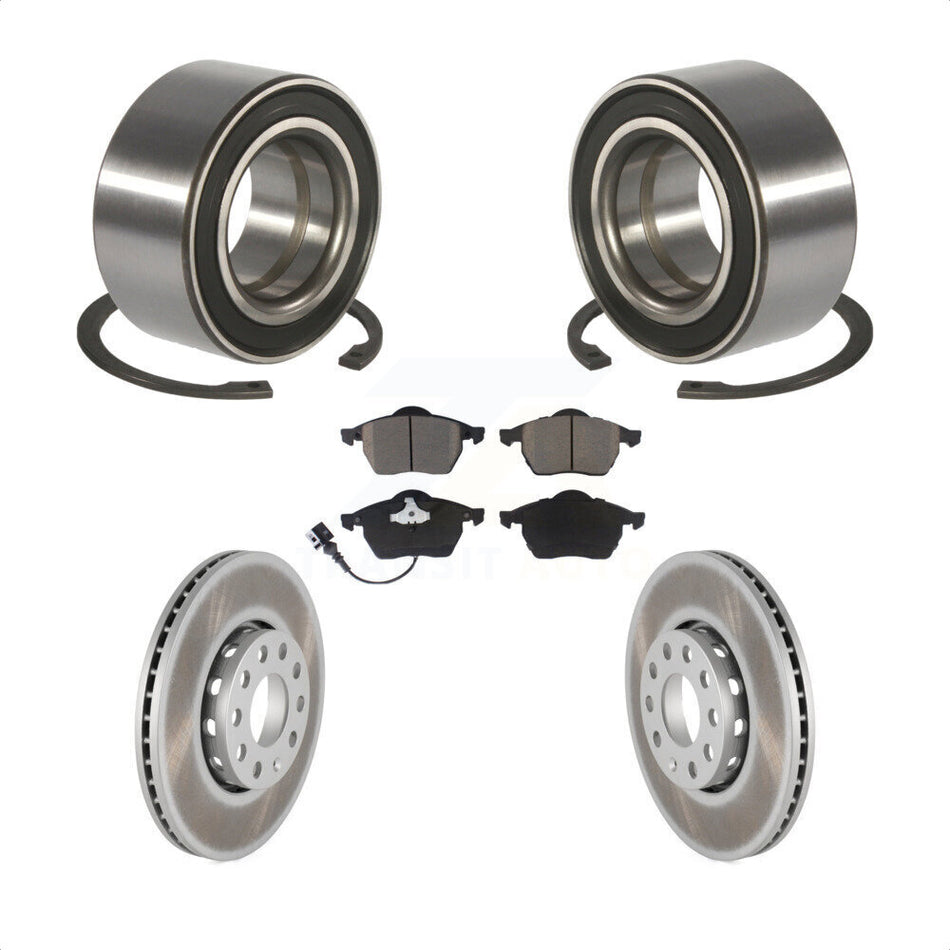 Front Wheel Bearing Coated Disc Brake Rotors And Ceramic Pads Kit For Audi A6 Quattro 100 KBB-124598