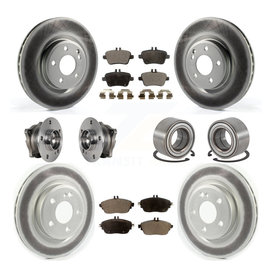 Front Rear Hub Bearing Coated Brake Rotor Pads Kit (10Pc) For Mercedes-Benz GLA250 CLA250 KBB-124626