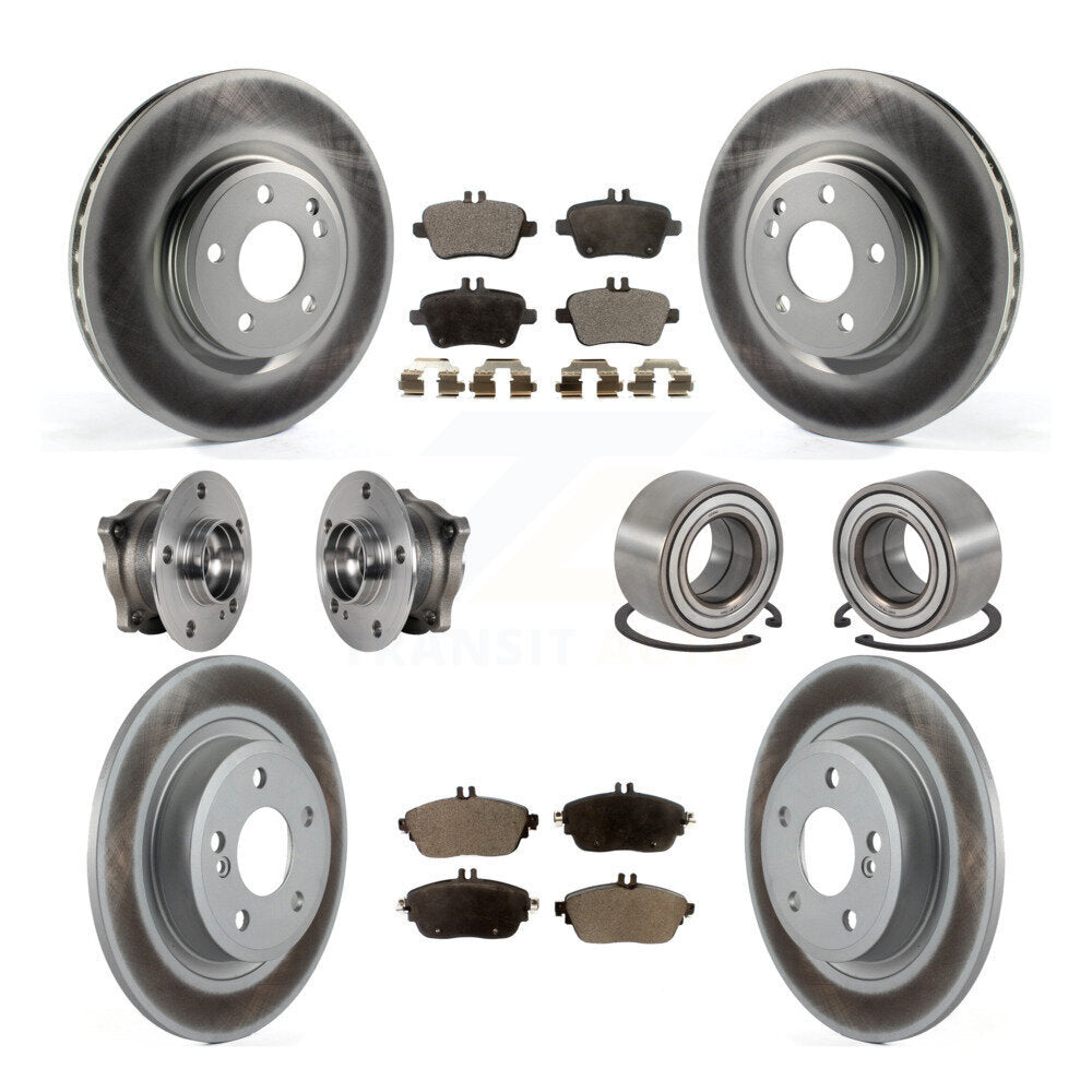 Front Rear Hub Bearing Coated Brake Rotor Pads Kit (10Pc) For Mercedes-Benz GLA250 CLA250 KBB-124628