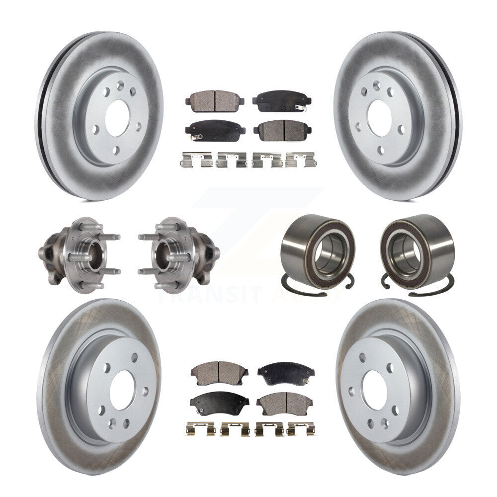 Front Rear Hub Bearing Coated Brake Rotor & Pads Kit (10Pc) For 2016-2017 Chevrolet Sonic KBB-124638