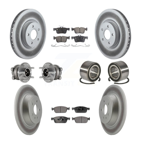 Front Rear Hub Bearing Coated Disc Brake Rotor Pad Kit (10Pc) For Ford Escape Lincoln MKC KBB-124646