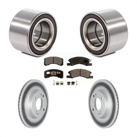 Front Wheel Bearing Coated Disc Brake Rotor & Pads Kit For 2017-2022 Mitsubishi Mirage G4 KBB-124702