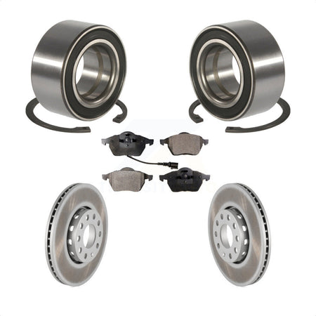 Front Wheel Bearing Coated Disc Brake Rotors And Pads Kit For Audi A6 Quattro 100 KBB-124714