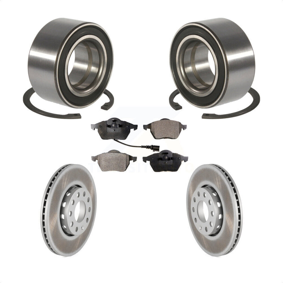 Front Wheel Bearing Coated Disc Brake Rotors And Pads Kit For Audi A6 Quattro 100 KBB-124714