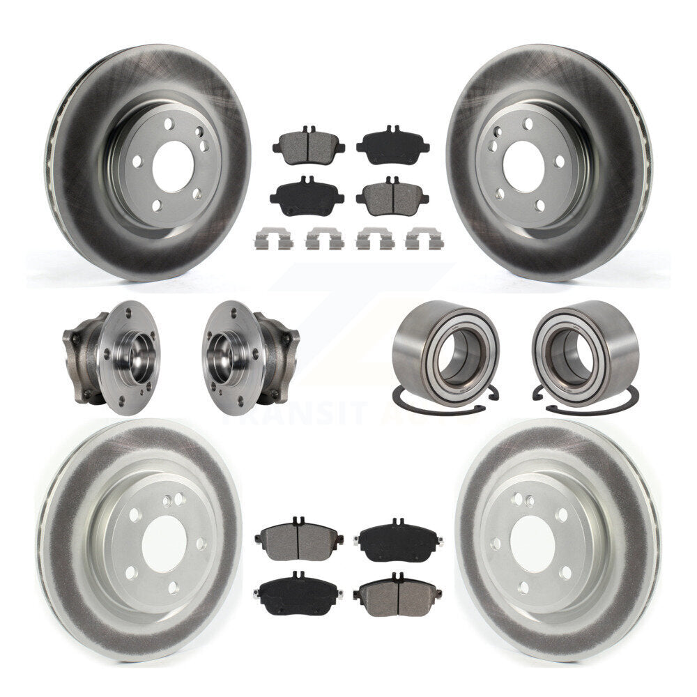 Front Rear Hub Bearing Coated Brake Rotor Pads Kit (10Pc) For Mercedes-Benz GLA250 CLA250 KBB-124737