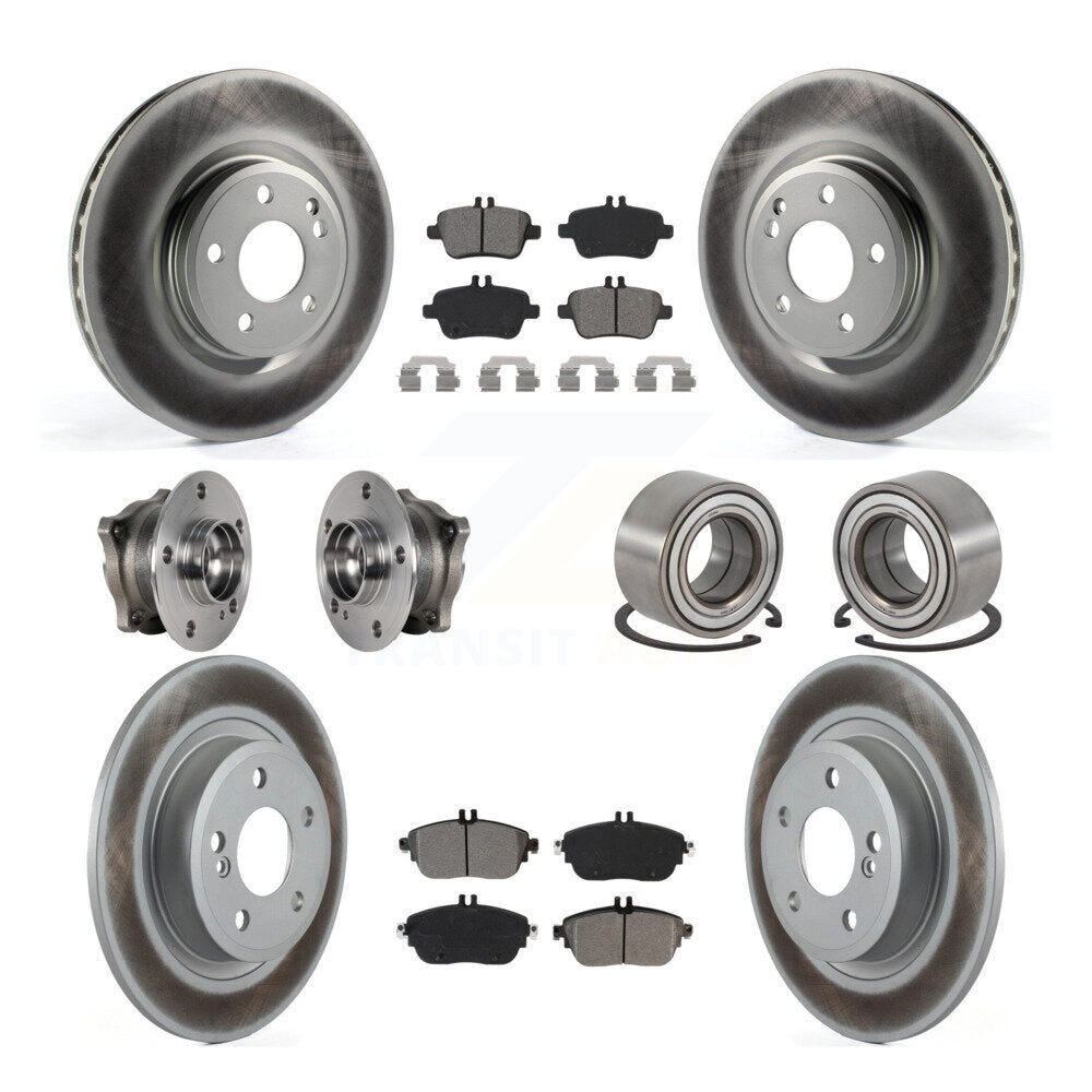 Front Rear Hub Bearing Coated Brake Rotor Pads Kit (10Pc) For Mercedes-Benz GLA250 CLA250 KBB-124738